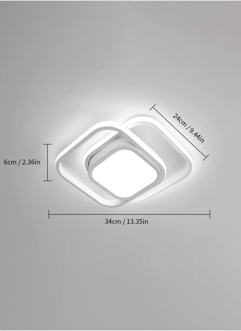Goeco Modern Double Square LED Ceiling Light Cool White 6500K  - Image 5