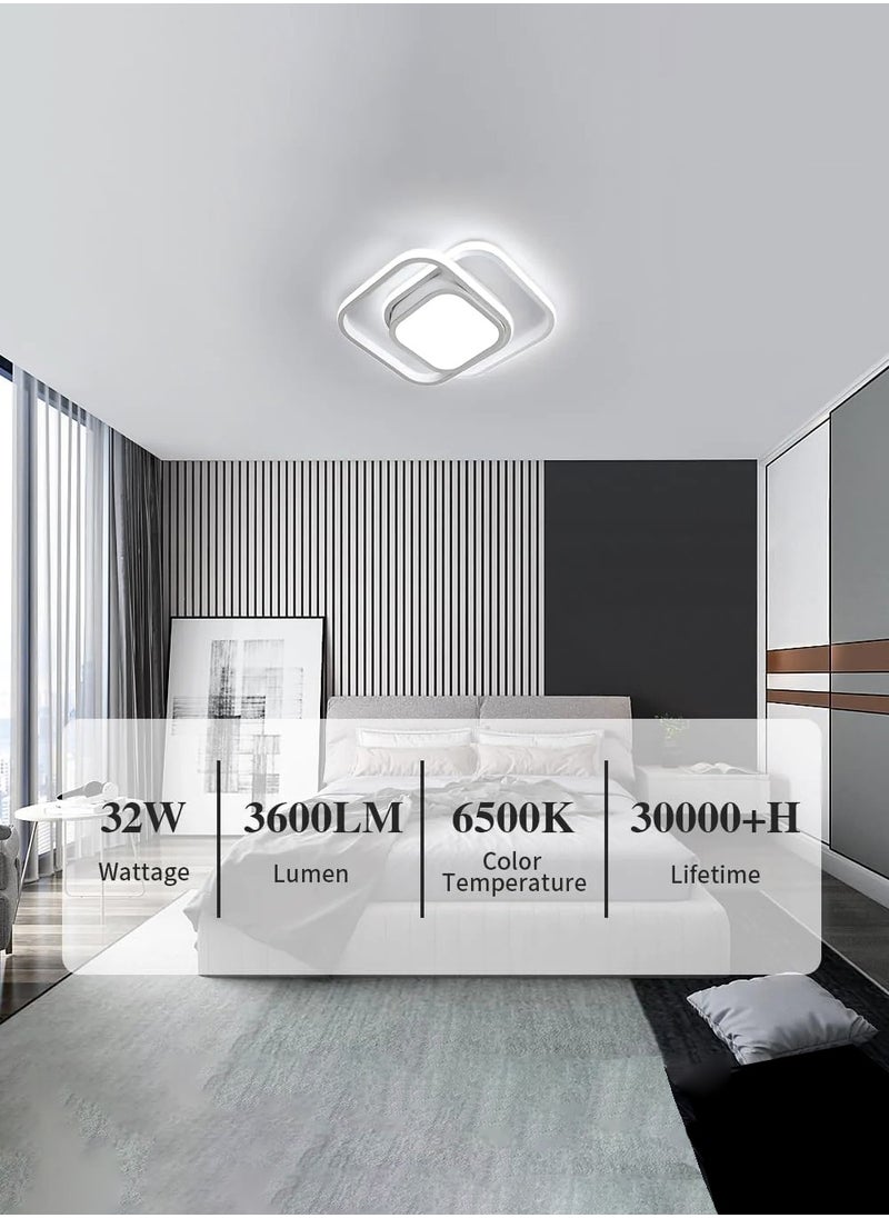 Goeco Modern Double Square LED Ceiling Light Cool White 6500K  - Image 3