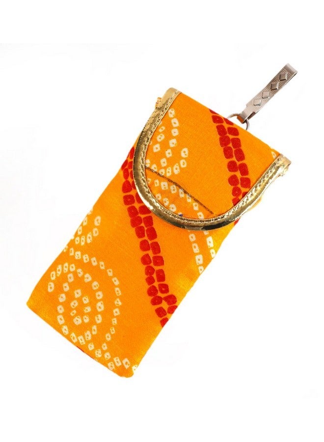 SUMERA WARQ Mobile Pouch Cover for Women Designer Multicolor Handmade Ethnic with Sling & Clip - Image 1