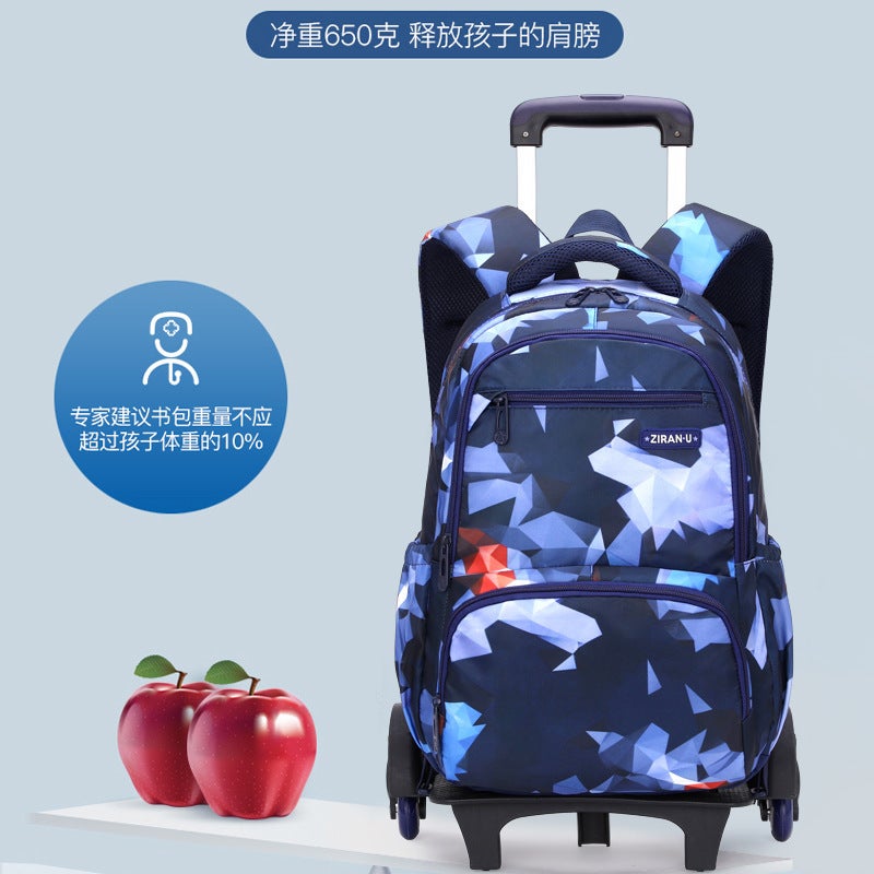 Daifa Natural Fish Tie-Rod Schoolbag Set – High-Capacity Backpack for Boys and Girls - Image 4