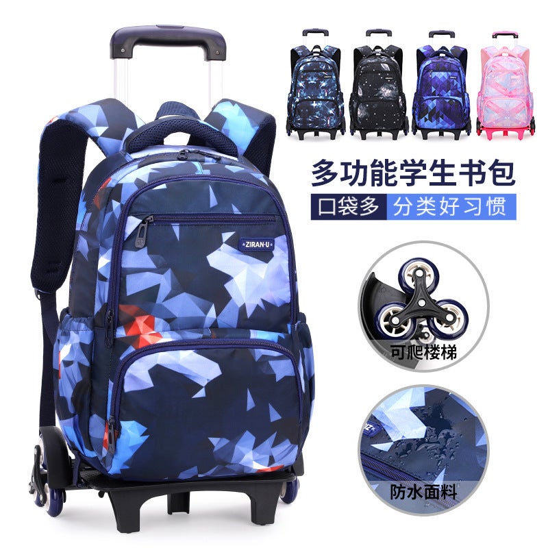 Daifa Natural Fish Tie-Rod Schoolbag Set – High-Capacity Backpack for Boys and Girls - Image 3