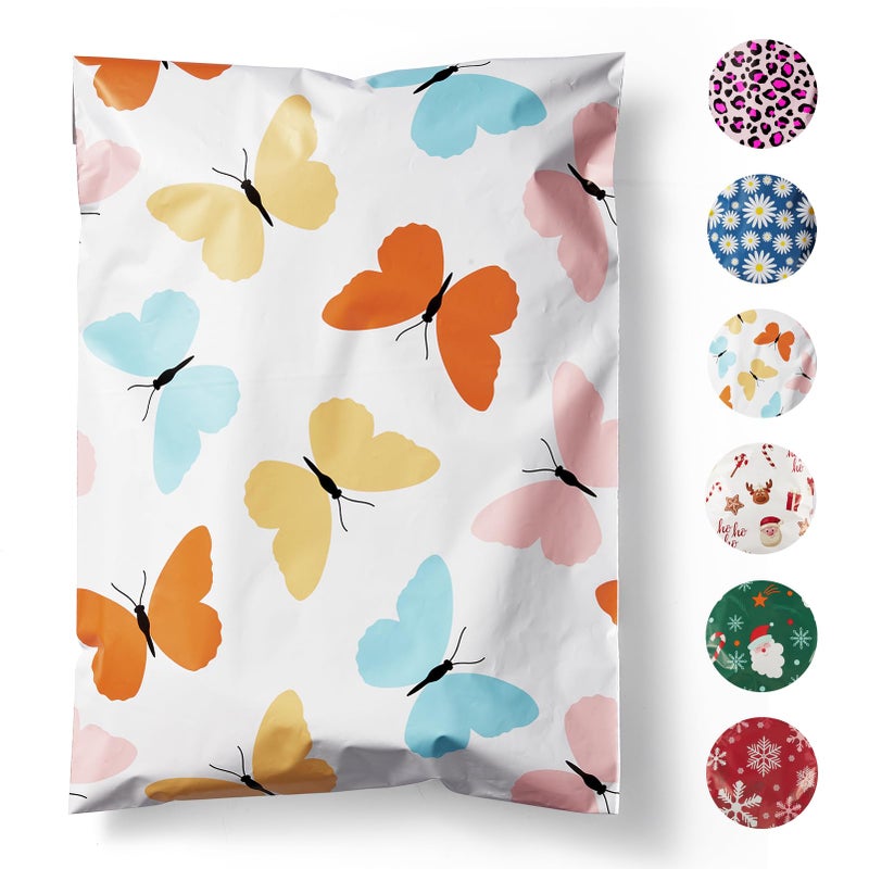 Fuxury Poly Mailers 10x13 Inch 20 PackSturdy Shipping Bags for Clothes Self Adhesive Mailing Envelopes Waterproof Packaging Bag for Small Business Colorful Butterflies - Image 2