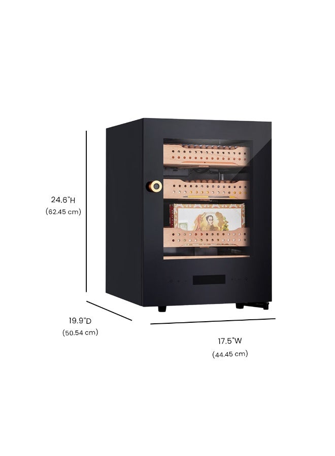 Afidano Electric Cigar Humidor 400 Capacity, Dual-Zone Smart Humidifier with Touchscreen & App Control, Fingerprint Lock, Spanish Cedar Drawers, Quiet Operation AFIDANO-B1 BLACK - Image 4