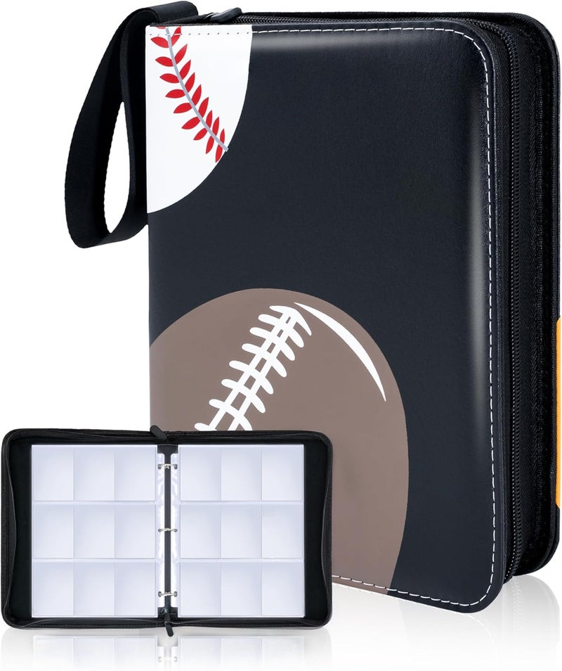 Neato Tek Football Card Binder, 9 Pocket Sports Card Binder, 720 Double Sided Pocket Waterproof Binder, Baseball trading cards Zipper Album, Expandable, Compatible with Gaming Cards, Yugioh, MTG and Other TCG - Image 1
