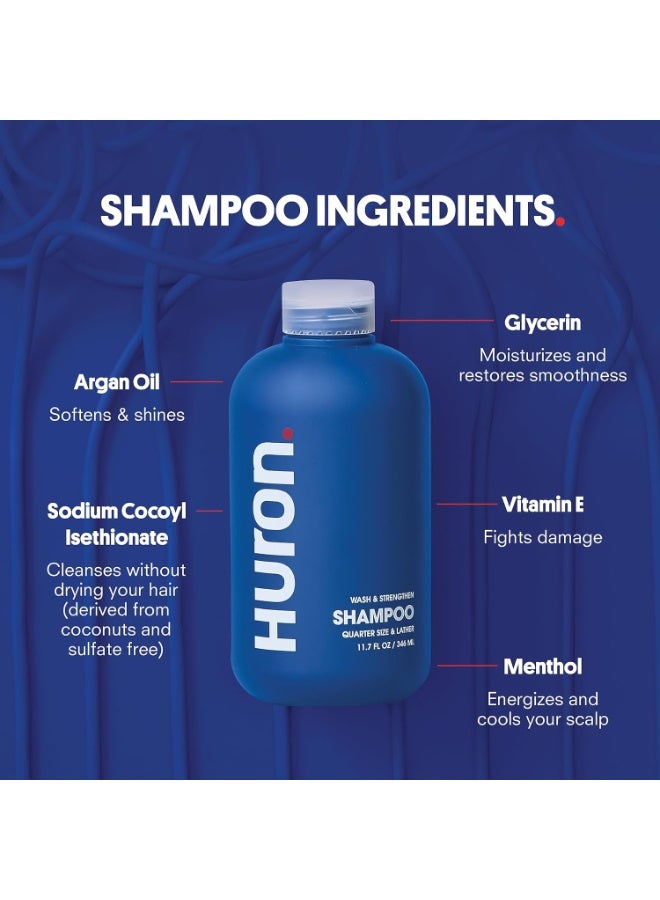Huron Hair Duo | Nourishing Shampoo & Conditioner Set for Men | Cleanse, Strengthen & Hydrate | Sulfate-Free, Paraben-Free, Vegan | Designed for Daily Use on All Hair Types (2 Pack) - Image 2