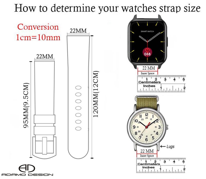 ADAMO 22MM Leather Silicone Straps Compatible With Samsang Galaxy Watch 3 45MM, Quick Release Watch Band For Fosil Gen 6/One-Plus (46MM)/ Colorfit All 22MM Wristwatch And Smartwatches P33BLE02, Brown - Image 5