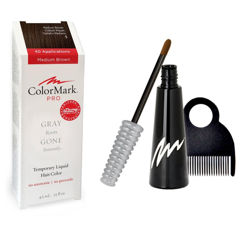ColorMark PRO Medium Brown Liquid Gray Root Touch Up Wand Applicator Real Hair Color