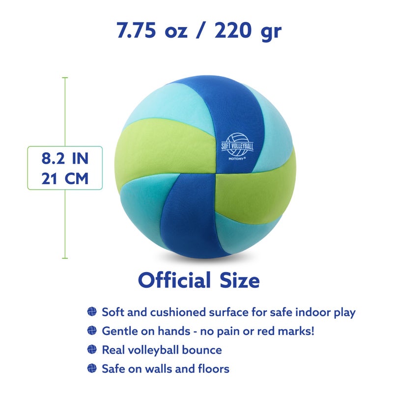 MOTOMYâ„¢ Soft Volleyball, Pain-Free Indoor Training Ball for Kids & Youth, Extra Soft Surface with Realistic Bounce, Silent Ball for House Practice, Ideal Volleyball Gifts for Boys & Girls - Image 3