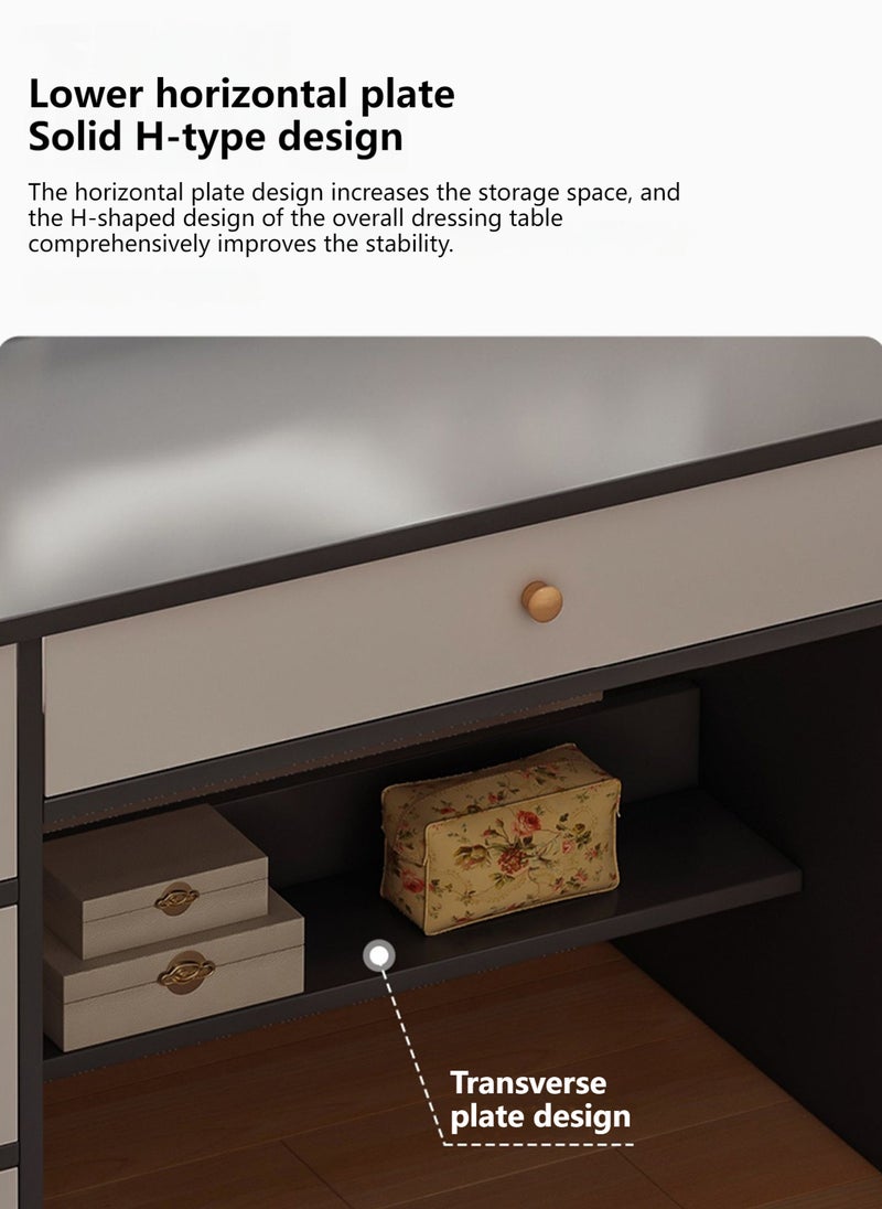 Sharpdo - Bedroom Home Dressing Table Makeup Cabinet with LED Makeup Mirror, 3-Speed Lighting Adjustment, with Drawer Storage 80*40*128cm - Image 1