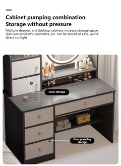 Sharpdo Bedroom Home Dressing Table Makeup Cabinet with LED Makeup Mirror, 3-Speed Lighting Adjustment, with Drawer Storage 80*40*128cm  - Image 5