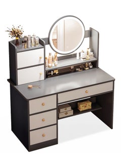 Sharpdo Bedroom Home Dressing Table Makeup Cabinet with LED Makeup Mirror, 3-Speed Lighting Adjustment, with Drawer Storage 80*40*128cm  - Image 2