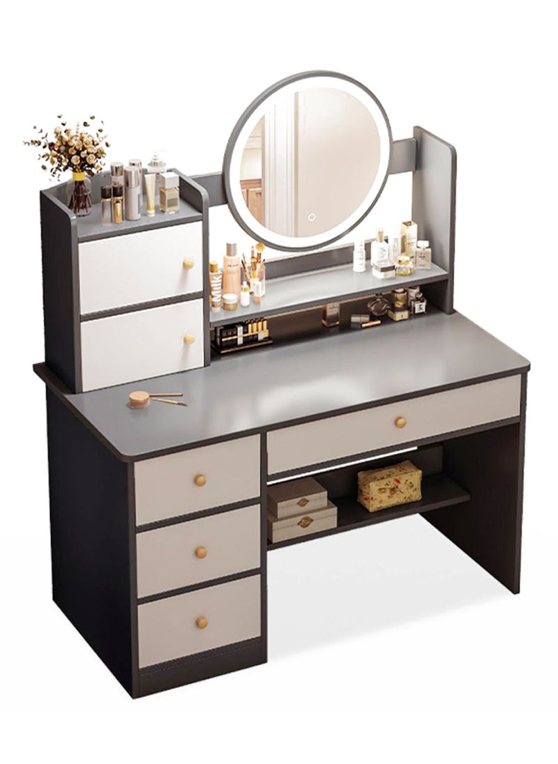 Sharpdo - Bedroom Home Dressing Table Makeup Cabinet with LED Makeup Mirror, 3-Speed Lighting Adjustment, with Drawer Storage 80*40*128cm - Image 1