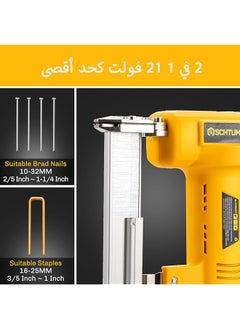 GearZone 21V Cordless Staple Gun Brad Nailer Fast Charger 1 Lithium Battery 1000 Straight Nails 1000 Code Nails Tool Case  - Image 3