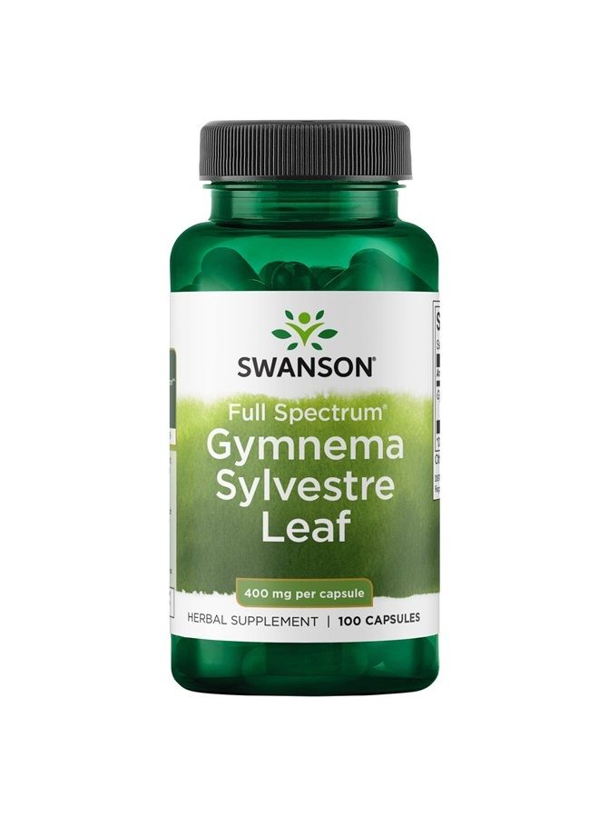 SWANSON Gymnema Sylvestre Leaf 400 Milligrams 100 Capsules - Image 1