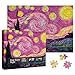 Larkipuzz Art Starry Night Painting Puzzles for Adults 1000 Pieces Challenging Van Gogh Landscape Plant Tree Jigsaw Puzzles Difficult Aesthetic Pink Nature Moon Puzzle - Image 2