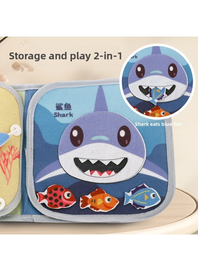 Manufacturers Supply Baby Early Education Cloth Book Tear Baby Three-dimensional Mute Cloth Book Hook And Loop Two-in-one Toy-Color:667-3 Scenario Hands-on Big Cloth Book (ocean) 118g-Specifications:Support Tagging  - Image 5
