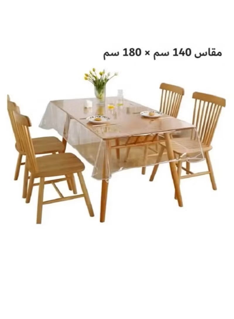 أخبار مفرش طاولة | مفرش طاولة طعام شفاف من مادة البولي فينيل كلوريد مقاوم للماء والزيت 0.13 مم مفرش طاولة قهوة مفرش طاولة تلفزيون 140 سم × 180 سم - Image 4