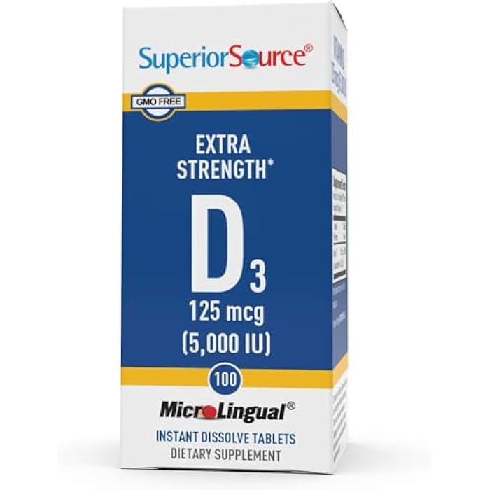 Superior Source Vitamin D3 5000 IU - Offers Immune System, Brain & Nervous System Support - Aids Calcium Absorption for Teeth & Bone Health - Bariatric Friendly - 100 Sublingual Dissolving Tablets - Image 5