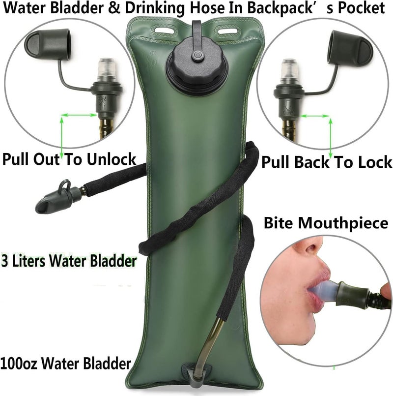 ATBP Tactical Water Hydration Pack Military 3L Water Bladder Carrier Backpack Leakproof for Running Jogging Cycling Hiking - Image 3
