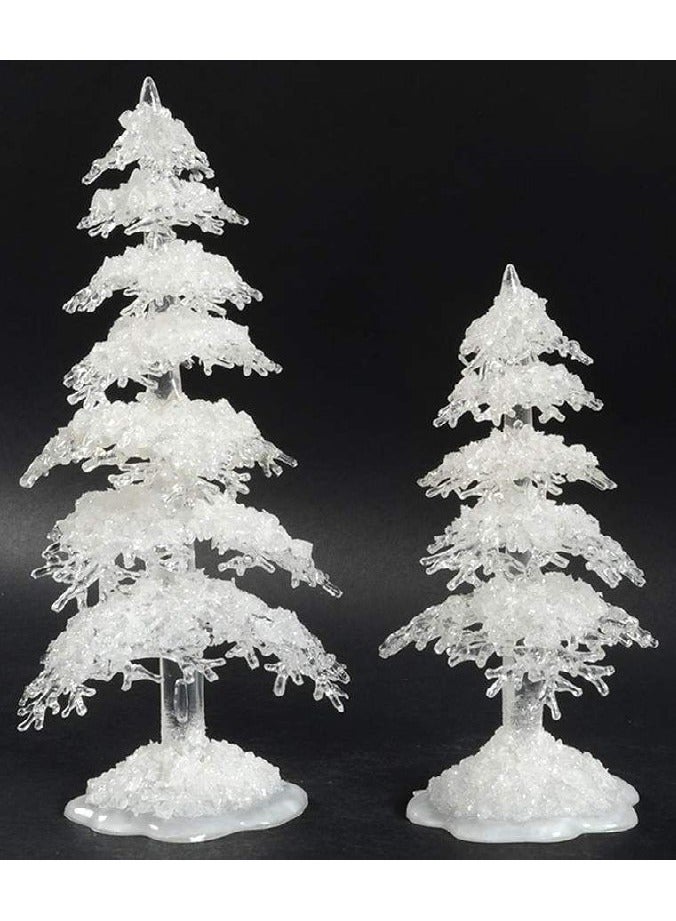 Lighted Snow Christmas Tree 35cm