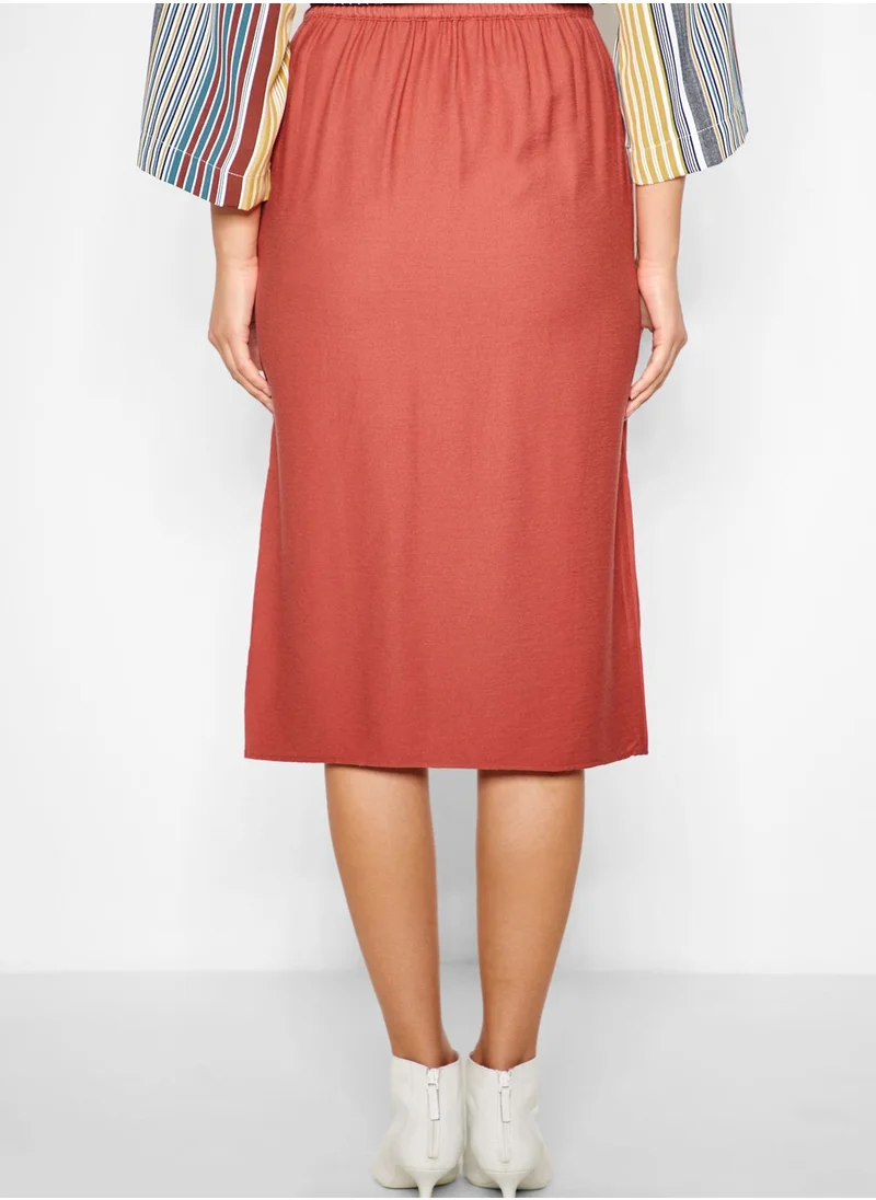 KOTON Button Down Midi Skirt