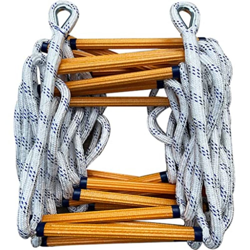 Fire Escape Ladder Rescue Ladder For Window Balcony Emergency Escape Ladder, Foldable Soft Fire Rope Ladder, Flame Retardant Evacuation Ladder, Fast To Deploy Color:40cm spacing, Size:5M/16.4FT - Image 1