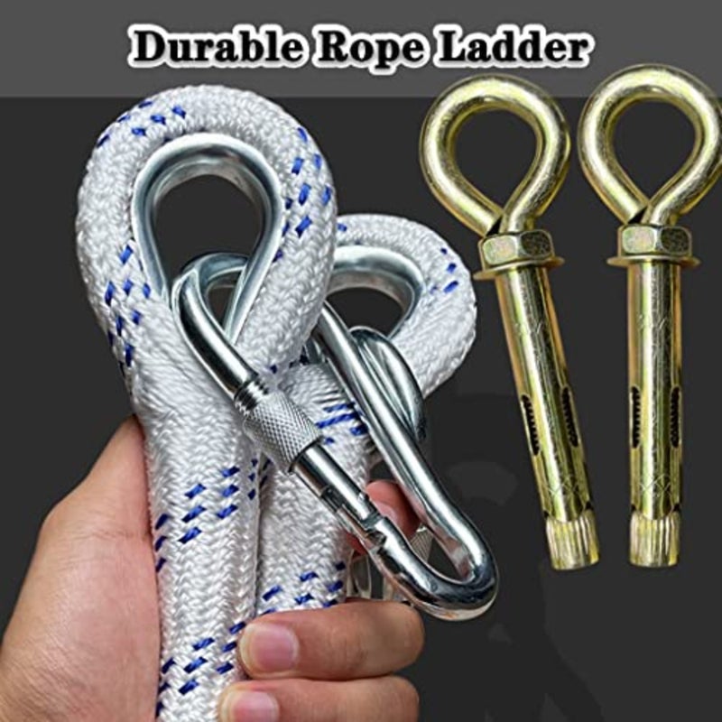 Fire Escape Ladder Rescue Ladder For Window Balcony Emergency Escape Ladder, Foldable Soft Fire Rope Ladder, Flame Retardant Evacuation Ladder, Fast To Deploy Color:40cm spacing, Size:5M/16.4FT - Image 4