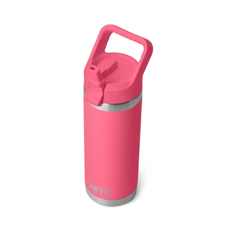 YETI Rambler 18 oz Bottle, Vacuum Insulated, Stainless Steel with Color Matching Straw Cap, Tropical Pink - Image 1