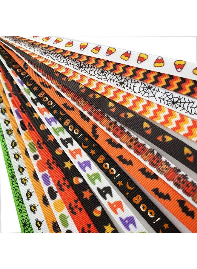 Chenkou Craft 3/8" (10Mm) Assorted 15Yards Halloween Grosgrain Ribbon Diy Craft Accessory Happy Halloween Ribbons(10Mm Halloween) - Image 4