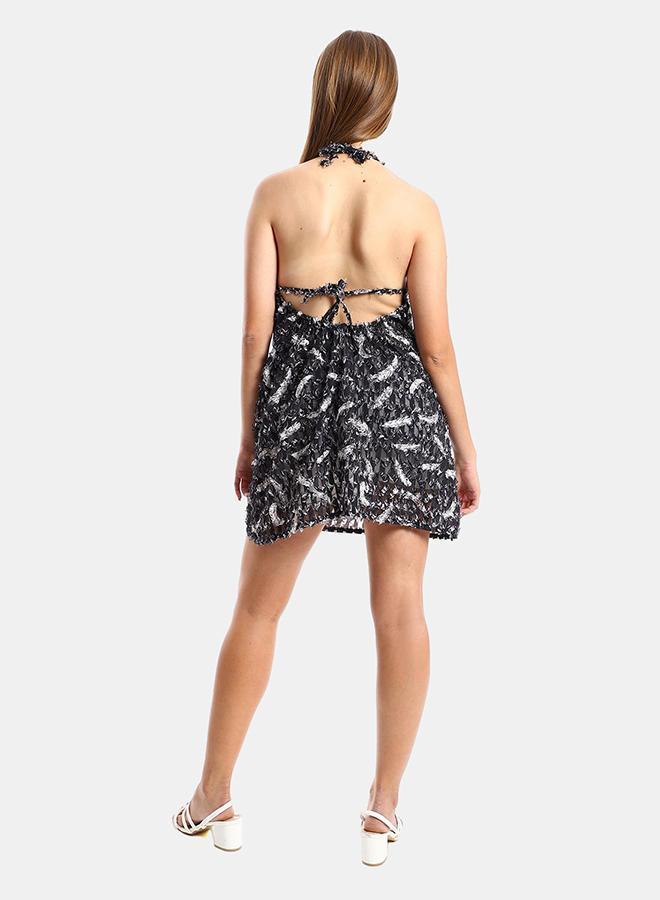kady Jamila Women Eyelash Short Casual Lace Up Dress ,black-XXL- Regular - Image 3