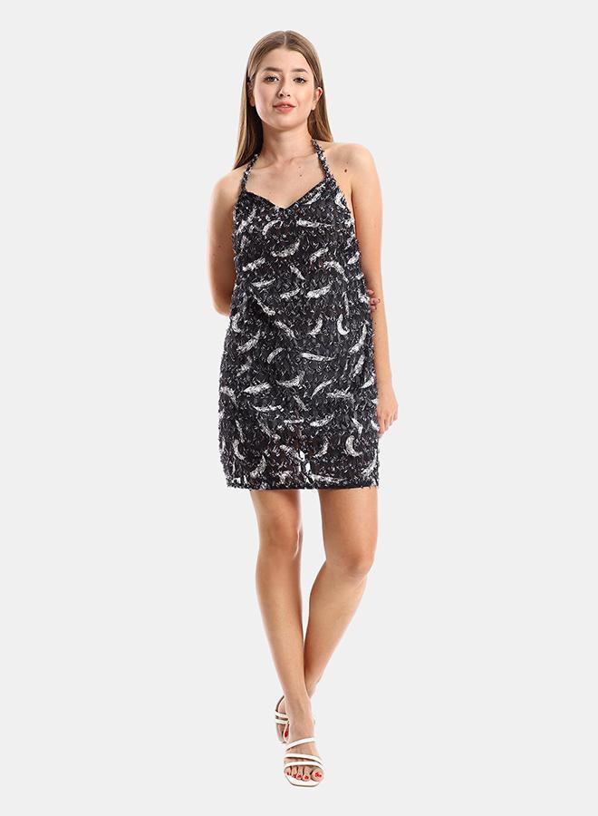 kady Jamila Women Eyelash Short Casual Lace Up Dress ,black-XXL- Regular - Image 1