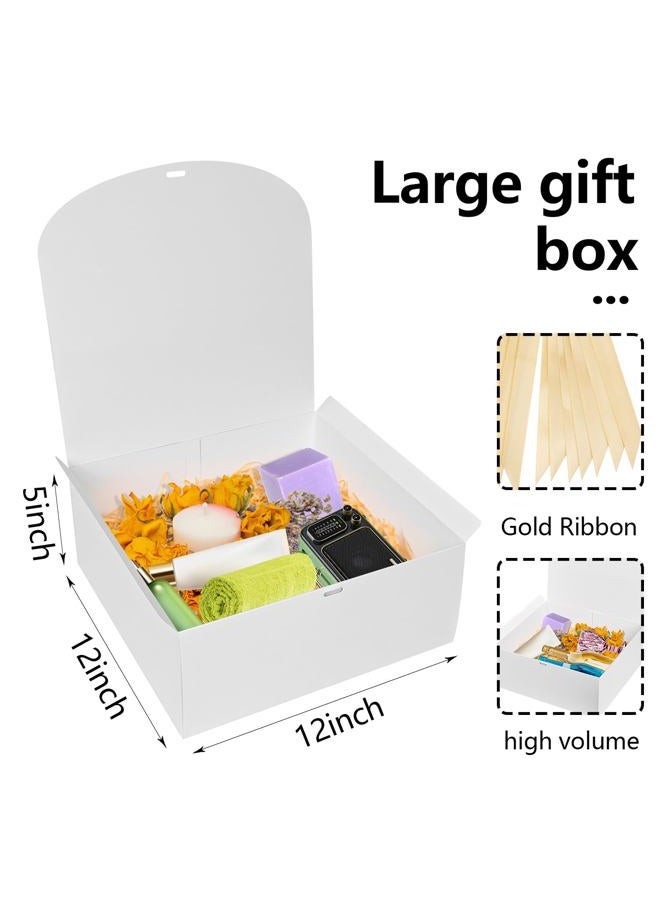 WLUSEAXI 8Pack Gift Boxes with Lids 12×12×5inch (White) - Image 2
