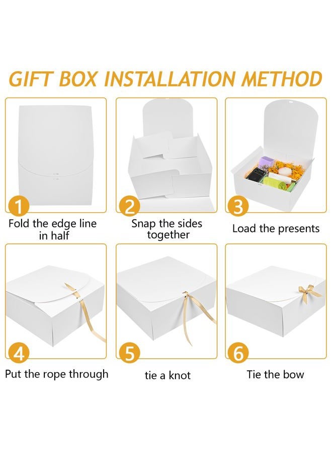 WLUSEAXI 8Pack Gift Boxes with Lids 12×12×5inch (White) - Image 5