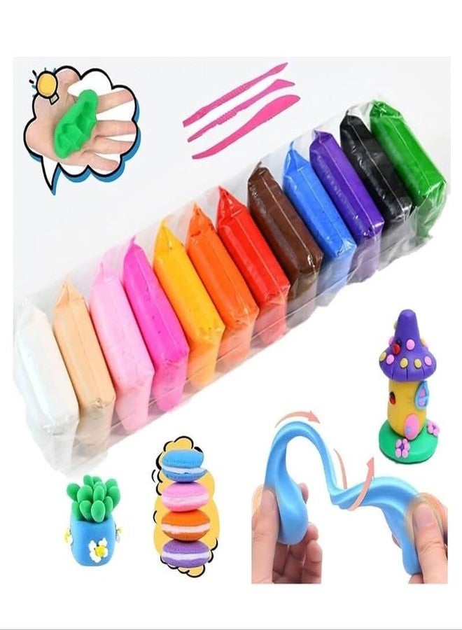 SSKR Ultra-Light Creative Art and Craft Air Dry Super Clay with Carving Molding Tools Kit for Kids Boys and Girls Above Age 5+ Years - 12 Pcs Set (Pack of 10) - Image 5
