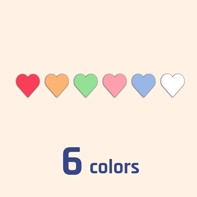 TownStix 600 Pieces  1 Colored Heart Stickers Labels 6 Colors - Image 3