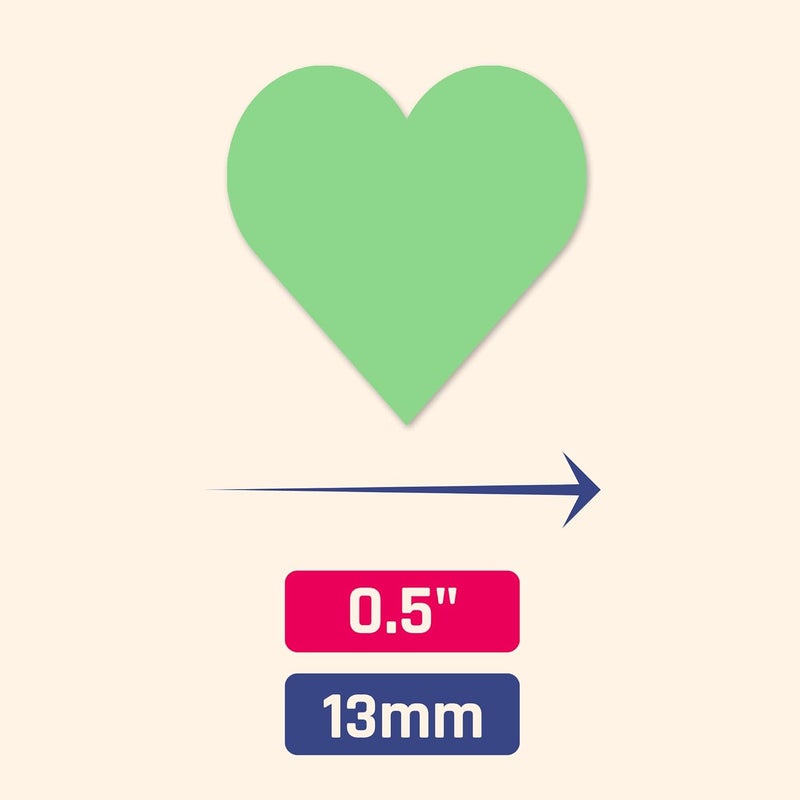 TownStix 600 Pieces  1 Colored Heart Stickers Labels 6 Colors - Image 2