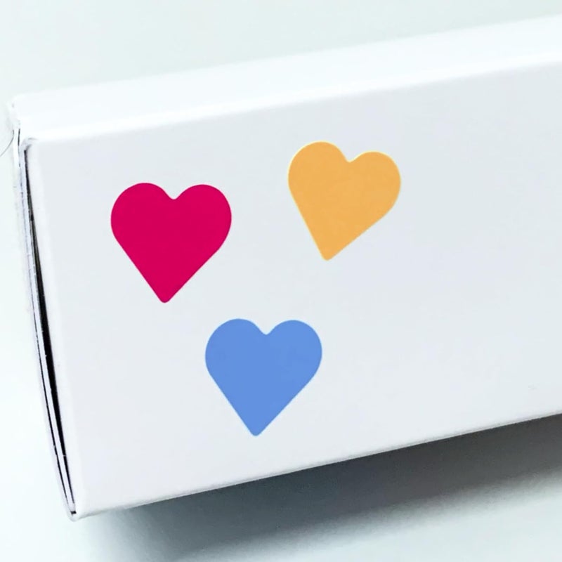 TownStix 600 Pieces  1 Colored Heart Stickers Labels 6 Colors - Image 4