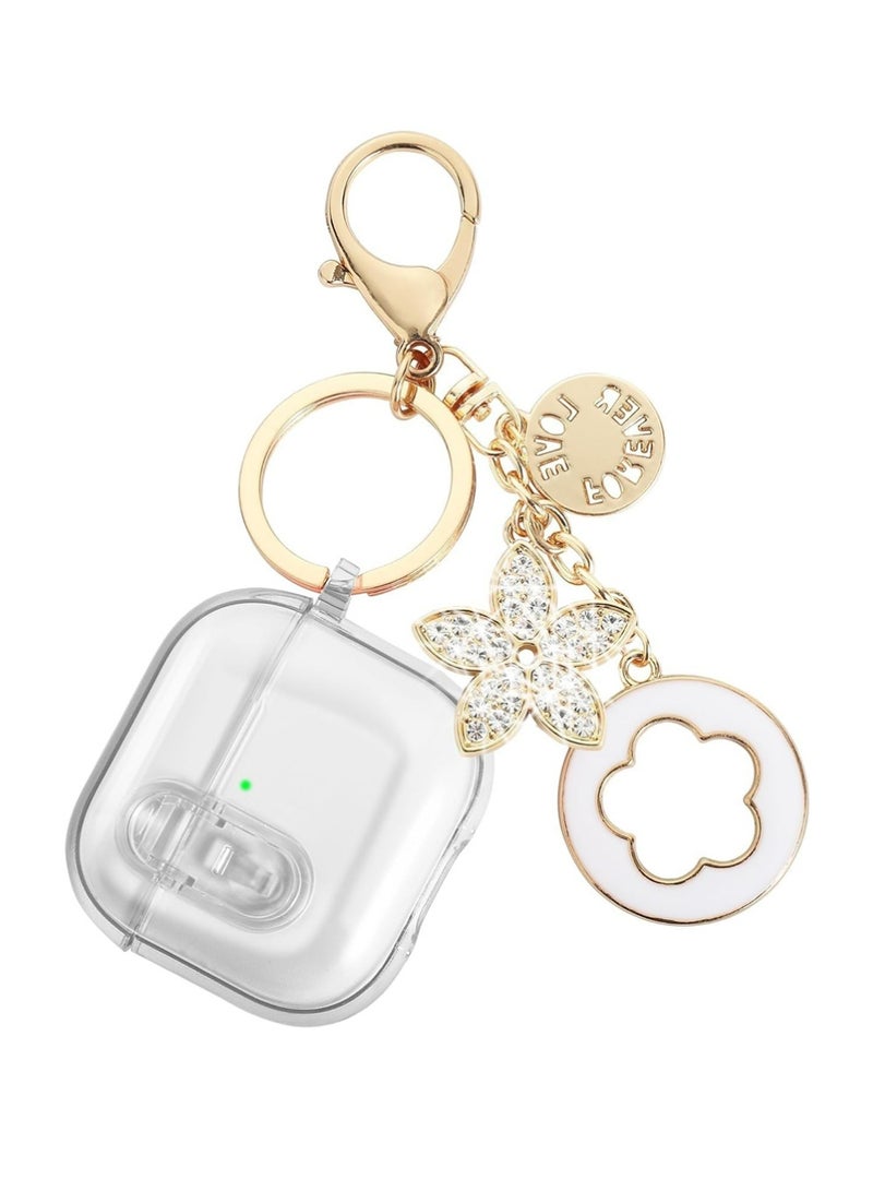 PULUZ Apple AirPods 4 Cases with Clear Case Compatible Women, Soft TPU Transparency Air pods 4 Gen Cases with Cleaning Kit iPods 4 Earbuds Case Girl Bling Keychain for Airpod iPod 4th Gen - Image 5