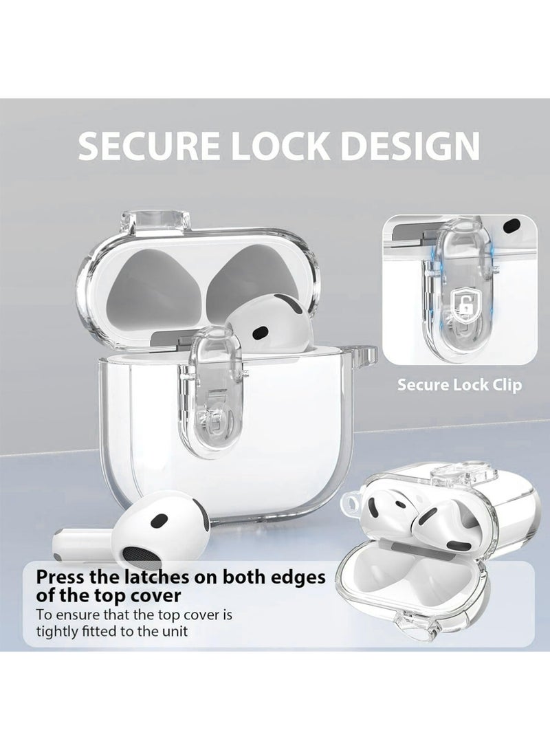 PULUZ Apple AirPods 4 Cases with Clear Case Compatible Women, Soft TPU Transparency Air pods 4 Gen Cases with Cleaning Kit iPods 4 Earbuds Case Girl Bling Keychain for Airpod iPod 4th Gen - Image 2