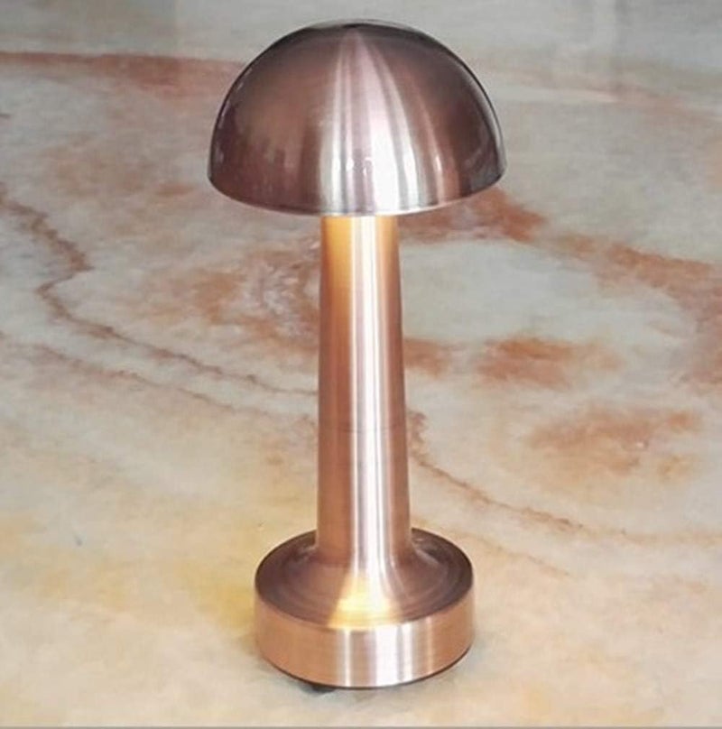 V2COM Modern Table Lamp Cordless Lighting 3W Dimmable Touch Switch LED Rechargeable Wireless Aluminium Desk Lamp for Restaurant Reading Bar Coffee Shop (Copper) - Image 4