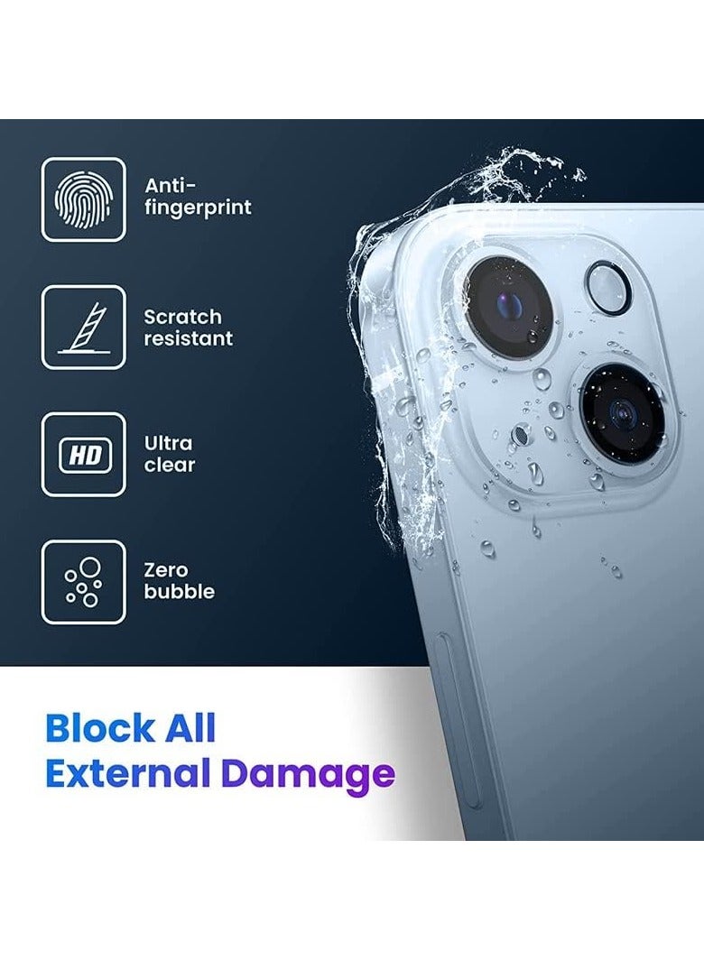 3D Waterproof Tempered Glass Compatible With IPhone 14  Camera Lens Protective Film Sticker Compatible with Apple iPhone 14 Graffiti Clear - Image 5