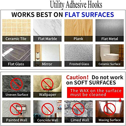Jwxstore Stainless Steel Adhesive Hooks Bathroom Kitchen Wall Hooks, No Nail Sticky Hangers with Reusable Utility Towel Bath Ceiling 24 Pack 22Lbs Heavy Duty Waterproof and Oilproof Transperent - Image 5