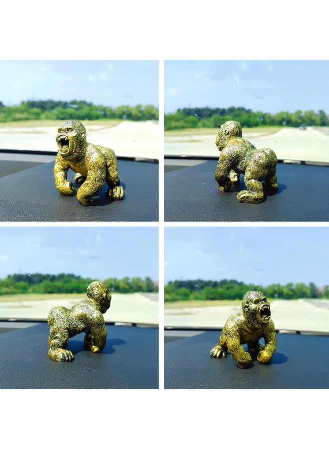 SUNSAR Gorilla Car Accessories Dashboard Decorations, Car Decorations with Gold Chain, Gorilla Car Interior Desk Ornaments Fish Tank Decorations Home Aquarium Decor - Image 4