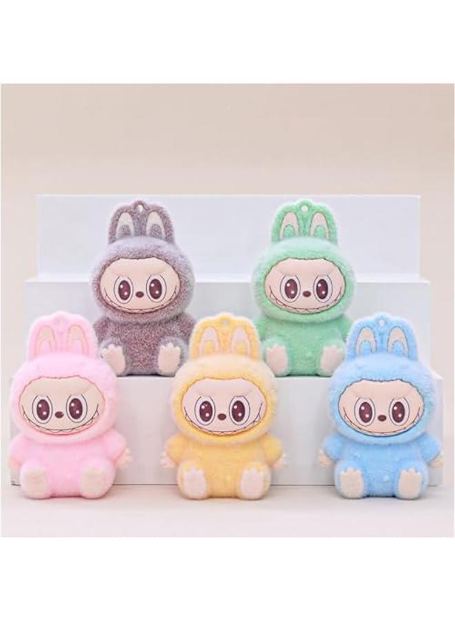 Arabest Labubu Mini Plush Keychain, Cute Rabbit Hanging Ornament, Small Figure Decortion for Car Home Office Desktop - Image 4