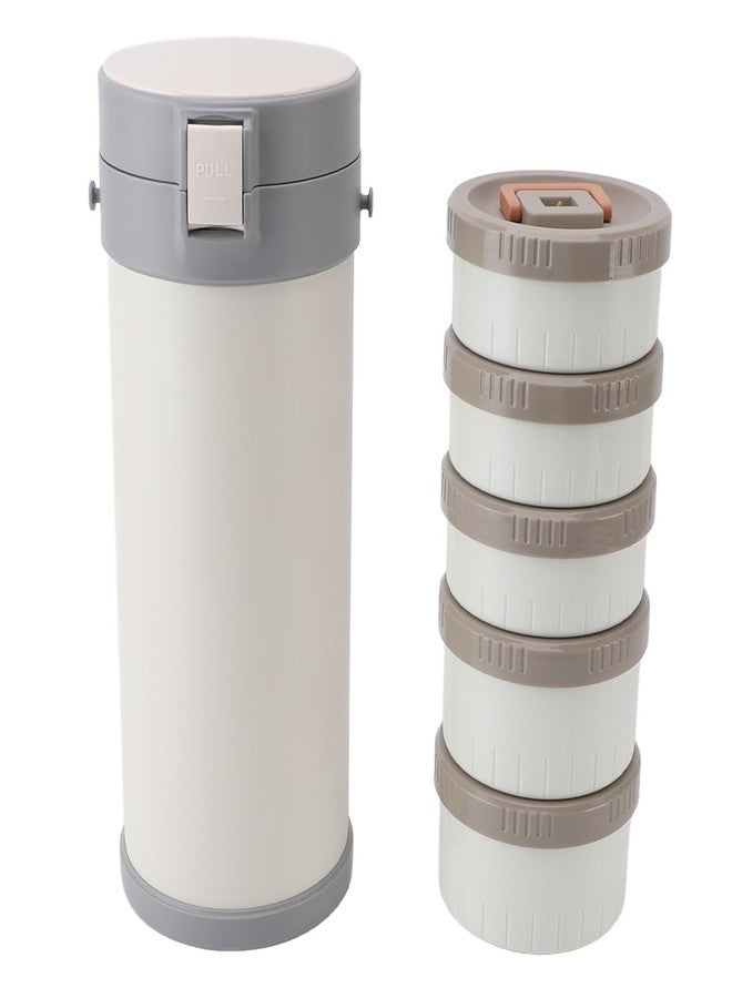 Fockety Portable Insulated Lunch Container, 3.4L Stainless Steel 5 Layer Stackable Insulated Lunch Box Leakproof Insulated Food Jar Lunch Box with Strap for Work, Freshness Locking - Image 1