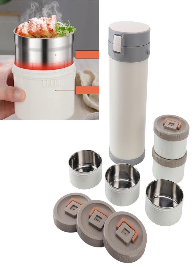 Fockety Portable Insulated Lunch Container, 3.4L Stainless Steel 5 Layer Stackable Insulated Lunch Box Leakproof Insulated Food Jar Lunch Box with Strap for Work, Freshness Locking - Image 5