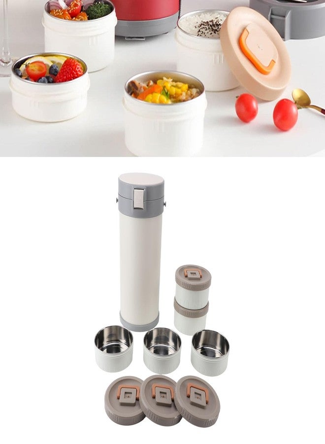 Fockety Portable Insulated Lunch Container, 3.4L Stainless Steel 5 Layer Stackable Insulated Lunch Box Leakproof Insulated Food Jar Lunch Box with Strap for Work, Freshness Locking - Image 4