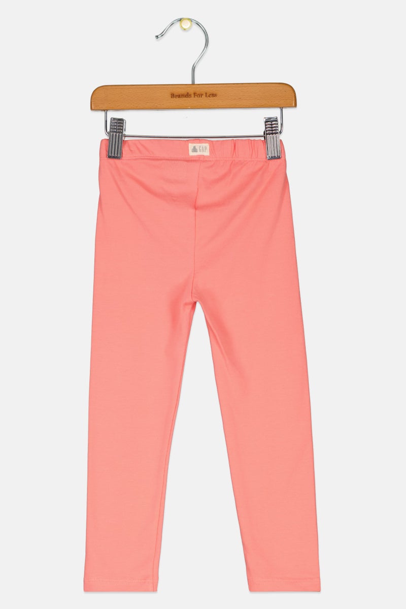 GAP Toddlers Girl Plain Full Length Leggings, Coral - Image 2
