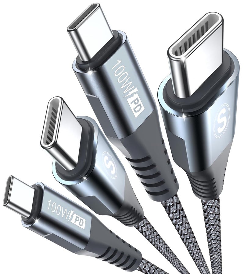 sweguard USB C Cable [2-Pack,2M ],100W Power Delivery PD Braided Super Fast Charge Cable USB Type C for iPhone 15 16 17 Pro Max Plus,MacBook,iPad Pro,Galaxy S25 S24 S23 S22 S21, Huawei - Image 1