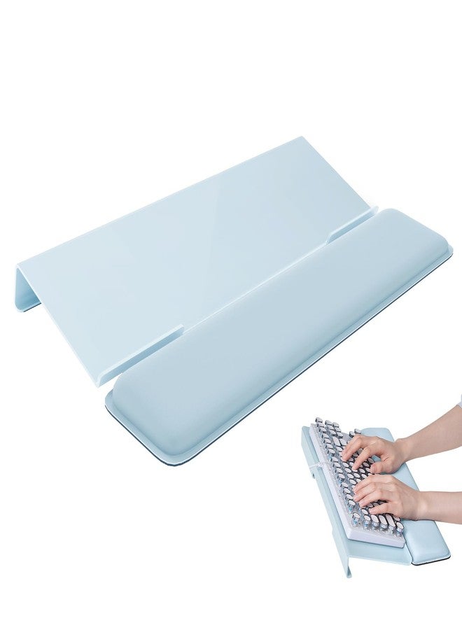 Laborio Computer Keyboard Stand for Desktop, Keyboard Wrist Rest Holder Stand for Easy Typing with Wrist Pad for Office Desk, Home, School(Blue) - Image 1